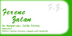 ferenc zalan business card